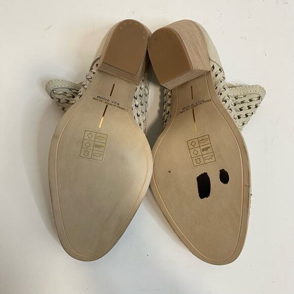 Dolce Vita Hudson Heeled Mules Slip On Block Heel Cream Size 10 - Picture 2 of 7